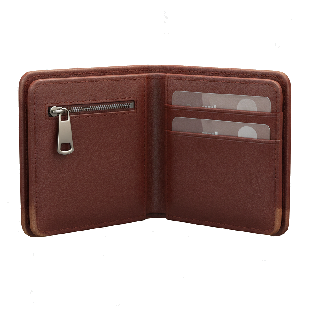 leather wallet icon — Finance & Commerce — Skeuomorph 12