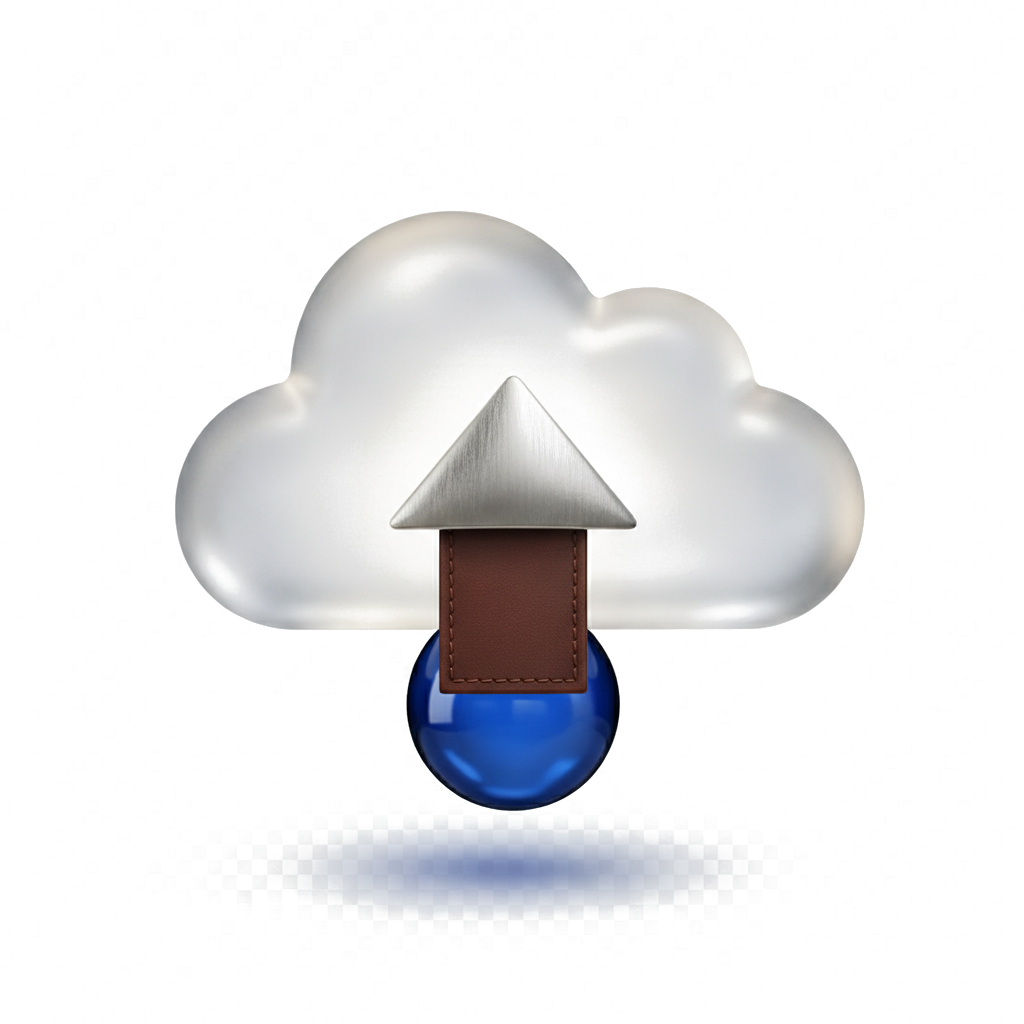 cloud upload icon — Skeuomorph — SaaS Starter 12