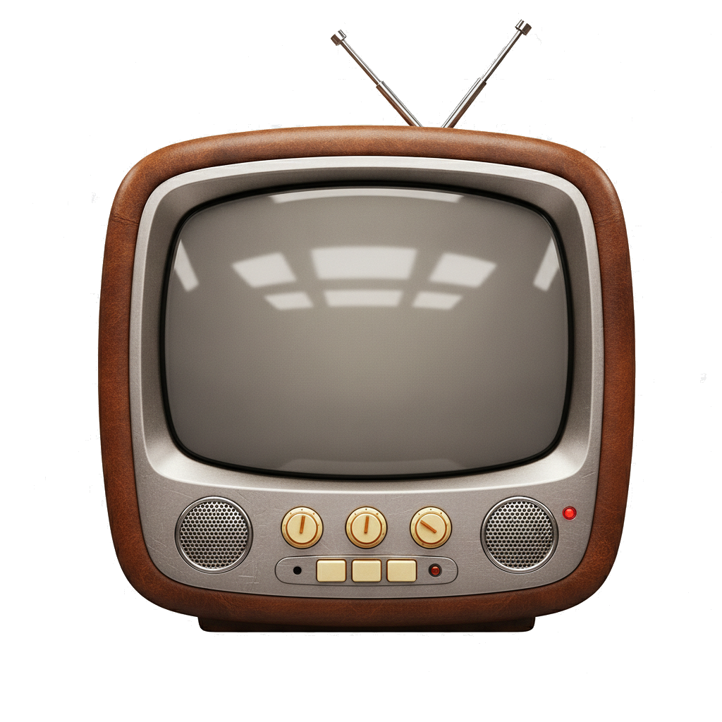 vintage CRT television icon — Tech & Electronics — Skeuomorph 12