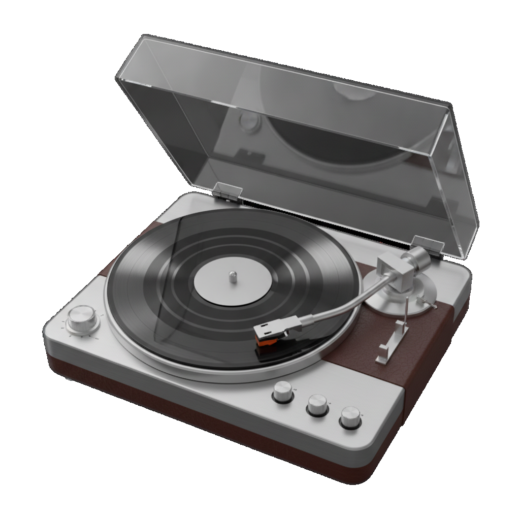 vinyl turntable icon — Tech & Electronics — Skeuomorph 12