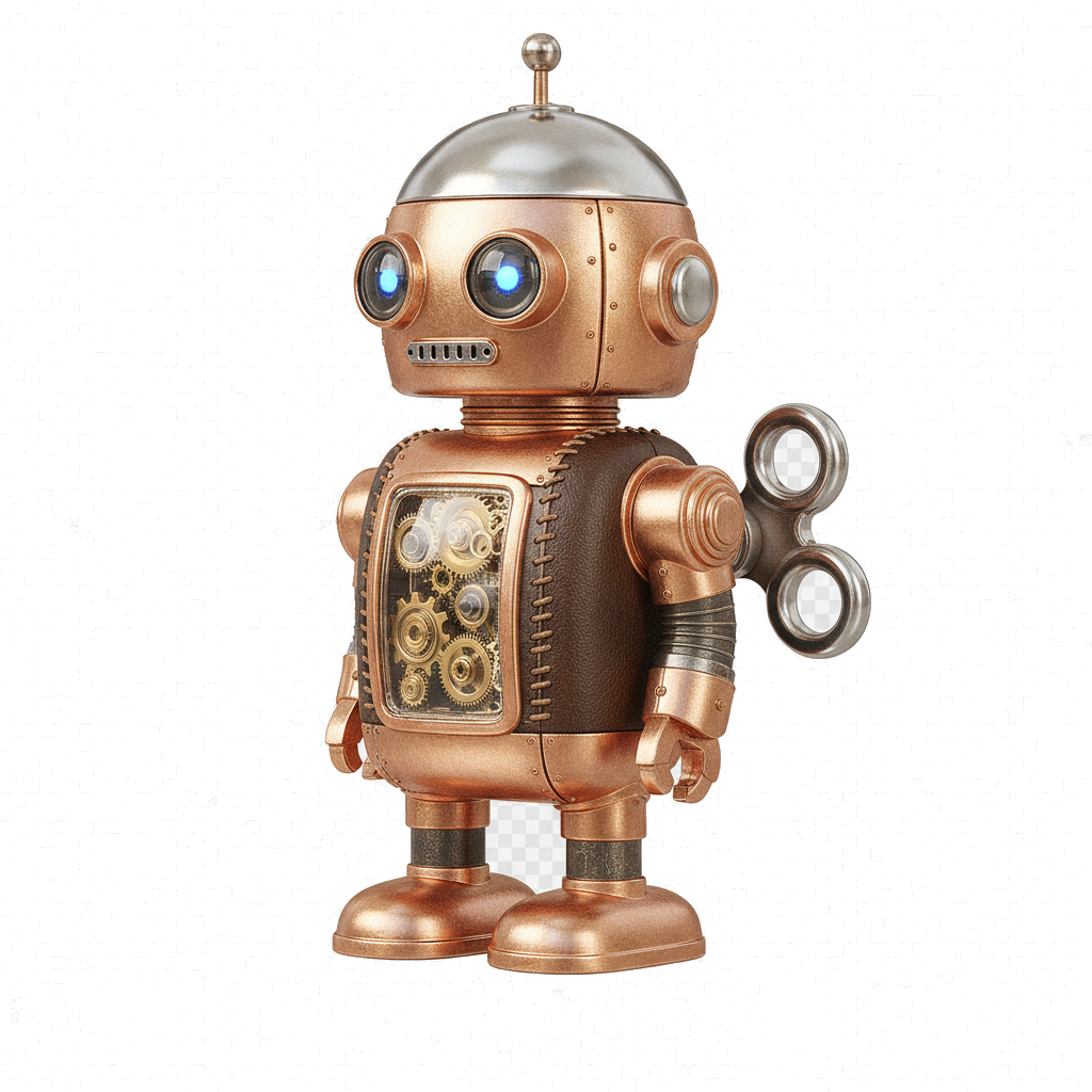 wind-up robot toy icon — Tech & Electronics — Skeuomorph 12